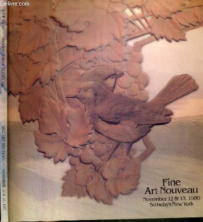CATALOGUE DE VENTE AUX ENCHERES - NEW-YORK - FINE ART NOUVEAU - 12-13 NOVEMBER 1980 / TEXTE EN ANGLAIS.