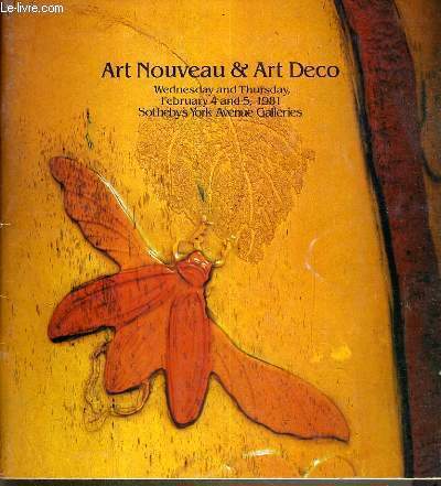 CATALOGUE DE VENTE AUX ENCHERES - NEW-YORK - ART NOUVEAU & ART DECO - 4-5 FEBRUARY 1981 / TEXTE EN ANGLAIS.