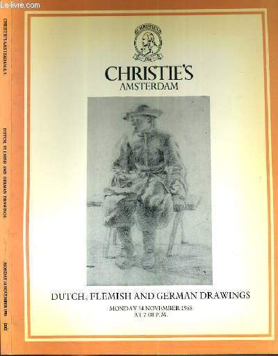 CATALOGUE DE VENTE AUX ENCHERES - AMSTERDAM - DUTCH, FLEMISH AND GERMAN DRAWINGS - 14 NOVEMBER 1988 / TEXTE EN ANGLAIS.