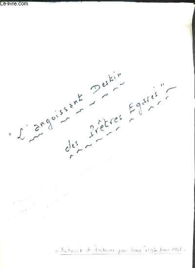 LECTURES POUR TOUS - N150 - FEVRIER 1967 - L'ANGOISSANT DESTIN DES PRETRES EGARES - EXTRAIT DE JOURNAL.