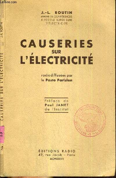 CAUSERIES SUR L'ELETRICITE