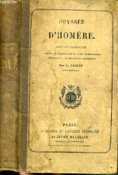 ODYSSEE D'HOMERE / TEXTE EN FRANCAIS ET GREC