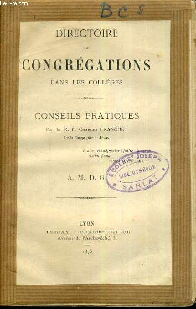 DIRECTOIRE DES CONGREGATIONS DANS LES COLLEGES