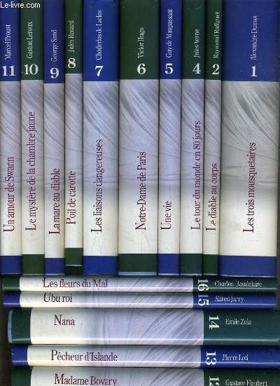 LOT DE 18 OUVRAGES - DE MULTIPLES AUTEURS / COLLECTION LES GRANDES OEUVRES DE LA LITTERATURE FRANCAISE DU N 1  19 - MANQUE N3