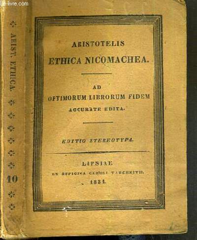 ARISTOTELIS PHYSICA - AD OPTIMORUM LIBRORUM FIDEM ACCURATE EDITA - VOLUME 10 / TEXTE EN LATIN ET EN GREC.