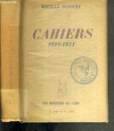 CAHIERS 1921-1931 (***)/ COLLECTION 
