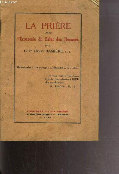 LA PRIERE DANS L'ECONOMIE DU SALUT DES HOMMES