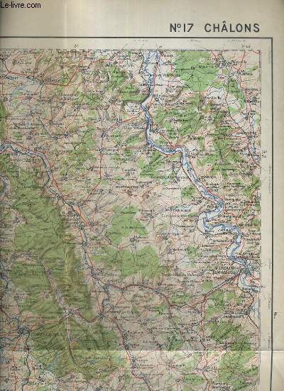 CARTE DE FRANCE ET DES FRONTIERES (TYPE 1912) - N17 - CHLONS (SUR-MARNE) - ECHELLE 1: 200.000.