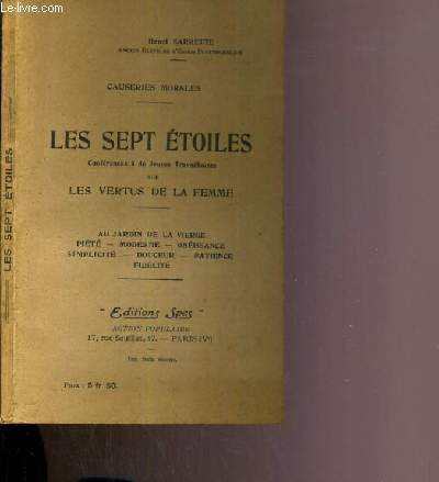 LES SEPT ETOILES - CONFERENCE A DE JEUNES TRAVAILLEUSES SUR LES VERTUS DE LA FEMME.