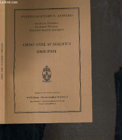 ORDO ANNI ACADEMICI 2003-2004