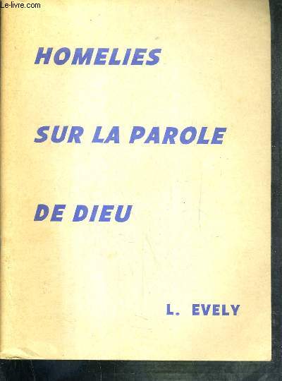 HOMELIES SUR LA PAROLE DE DIEU