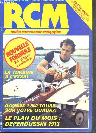 RCM - RADIO COMMANDE MAGAZINE - LA TURBINE A L'ESSAI - N 8 - DECEMBRE 1981.