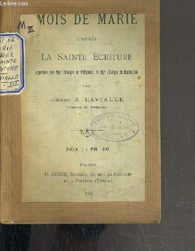 MOIS DE MARIE D'APRES LA SAINTE ECRITURE
