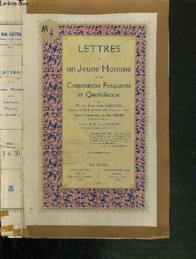 LETTRES A UN JEUNE HOMME SUR LA COMMUNION FREQUENTE ET QUOTIDIENNE