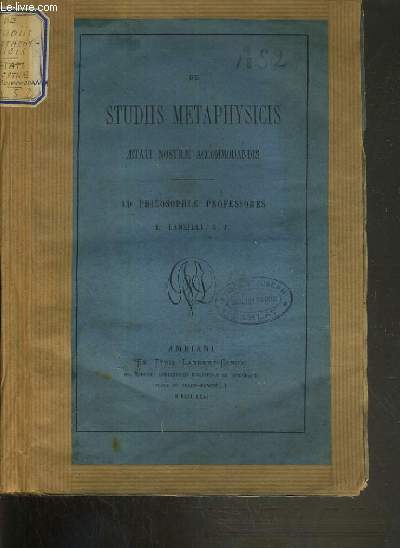 DE STUDIIS METAPHYSICIS - AETATI NOSTRAE ACCOMMOCANDIS