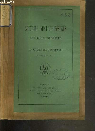 DE STUDIIS METAPHYSICIS - AETATI NOSTRAE ACCOMMOCANDIS