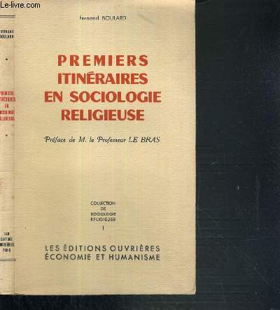 PREMIERS ITINERAIRES EN SOCIOLOGIE RELIGIEUSE / COLLECTION DE SOCIOLOGIE RELIGIEUSE