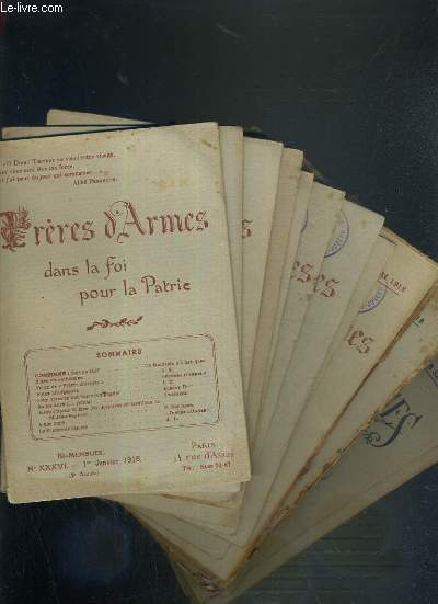 PRIERES D'ARMES DANS LA FOI POUR LA PATRIE - 20 FASCICULES DE JANVIER A DECEMBRE 1918.