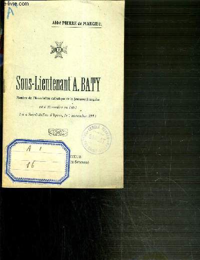 SOUS-LIEUTENANT A. BATY