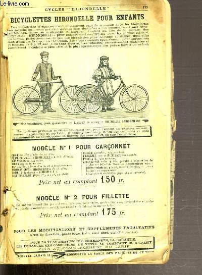 CATALOGUE DE LA MANUFACTURE FRANCAISE D'ARMES & CYCLES DE SAINT-ETIENNE / 2 photos disponibles.