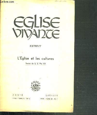 EGLISE VIVANTE - EXTRAIT - L'EGLISE ET LES CULTURES