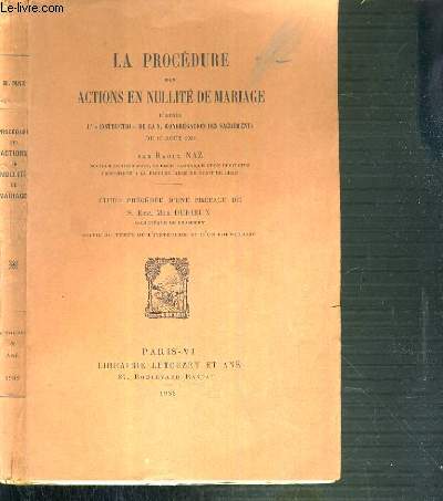 LA PROCEDURE DES ACTIONS EN NULLITE DE MARIAGE D'APRES L'