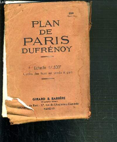 PLAN DE PARIS DUFRENOY - ECHELLE 17.500