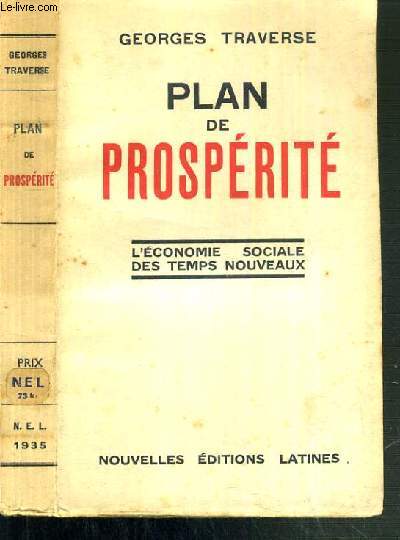 PLAN DE PROSPERITE - L'ECONOMIE SOCIALE DES TEMPS NOUVEAUX