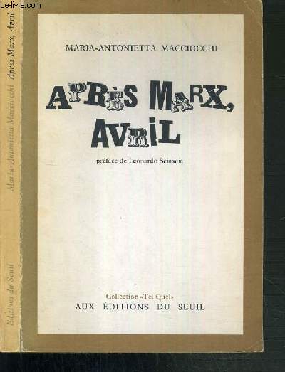 APRES MARX AVRIL / COLLECTION TEL QUEL.
