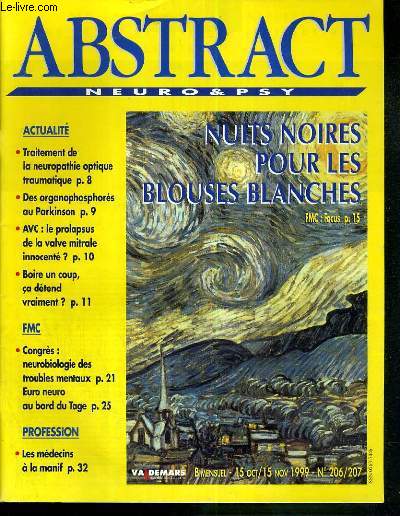 ABSTRACT - NEURO & PSY - N206/207 - 15 OCT/15 NOV 1999