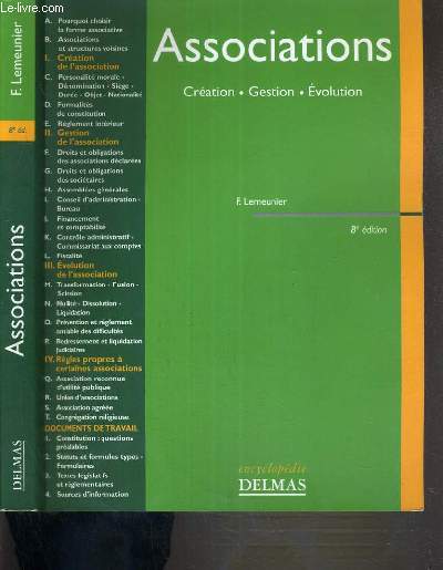 ASSOCIATIONS - CREATION - GESTION - EVOLUTION - 8me EDITION