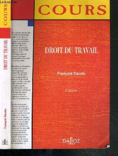 DROIT DU TRAVAIL - COURS - 2me EDITION