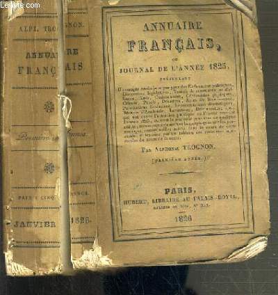 ANNUAIRE FRANCAIS OU JOURNAL DE L'ANNEE 1825