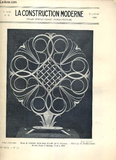 LA CONSTRUCTION MODERNE - 45e VOLUME (1929-1930) - FASCICULE N15 - LE SALON D'AUTOMNE 1929, l'architecture au salon d'automne - Salle a manger - Fumoir, Villa montante, Villa  Marnes-la-Coquette - villa au vesinet et a l'etang-la-ville.