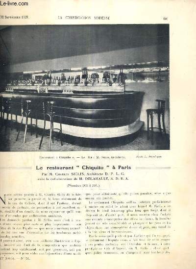 LA CONSTRUCTION MODERNE - 43e VOLUME (1927-1928) - FASCICULE N51 - RESTAURANT 
