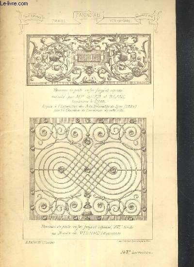 N148 - PANNEAU - PANEL - VERTIEFUNG, panneau de porte en fer forg et repouss, panneau de porte, en fer forg et repouss, XVI siecle au muse de Vienne (Autriche), panneaux de portes en fer forg, grille en fer forg et cisel au cimetiere de ROUEN.