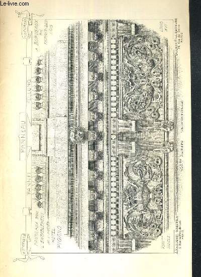 N452 - PANNEAU - PANEL - FULLUNG - panneaux dans l'entablement de l'ancien hotel Pigano  Bordeaux rue esprit-des-lois, fragment de panneau dans un hotel particulier  Bordeaux, collection de Mr H. GUIBERT, decoration de panneaux compose et grave