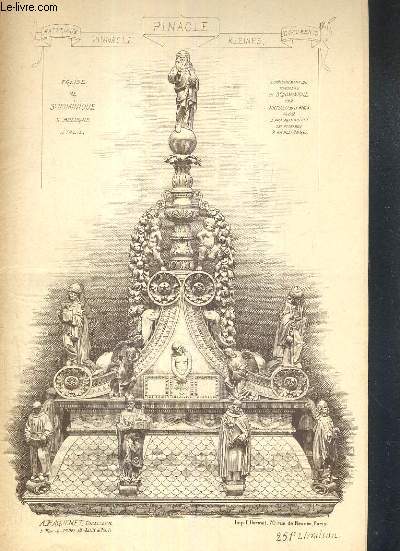 N251 - PINACLE - PINNACLE - KLEINES - eglise de St-Dominique  Bologne italie, couronnement du tombeau de st-dominique, nouveau Louvre paris, cathedrale de Tolede, pinacle au palais mauresque de la zisa pres de palerme sicile, cathedrale de Chartres..