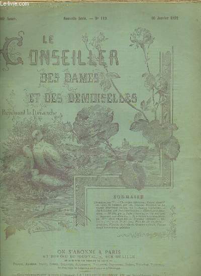 LE CONSEILLER DES DAMES ET DES DEMOISELLES - 46e ANNEE - NOUVELLE SERIE - N119 - 10 JANVIER 1892 - JOURNAL D'ECONOMIE DOMESTIQUE ET DE TRAVAUX D'AIGUILLE.