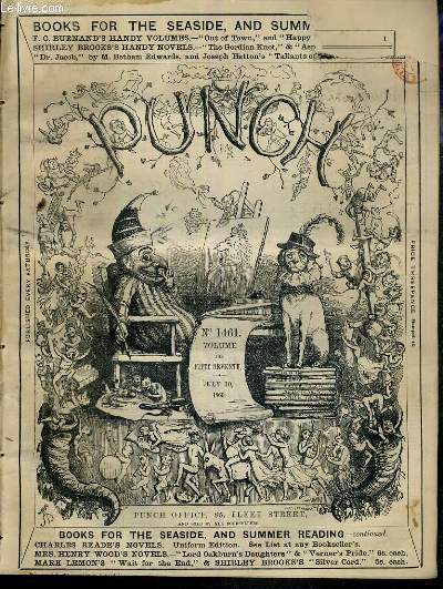 PUNCH OR THE LONDON CHARIVARI - N1461 - VOLUME THE FIFTY-SEVENTH - JULY 10, 1869 - punch's essence of parliament - the giant guardsman (a prose poem without words), more happy thoughts, confound their impudence!...