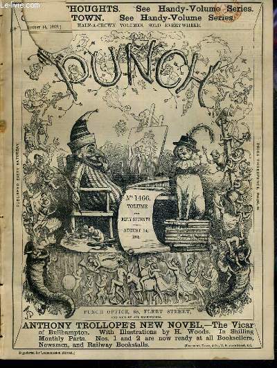 PUNCH OR THE LONDON CHARIVARI - N1466 - VOLUME THE FIFTY-SEVENTH - AUGUST 14, 1869 - real sport at races, secretaries of state sur la sellette, punch's essence of parliament...