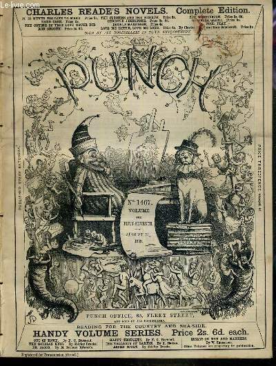 PUNCH OR THE LONDON CHARIVARI - N1467 - VOLUME THE FIFTY-SEVENTH - AUGUST 21, 1869 - a noodle's note-book, charity for criminals, her majesty's servants