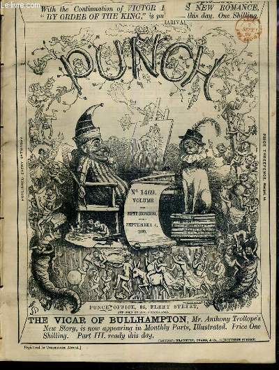 PUNCH OR THE LONDON CHARIVARI - N1469 - VOLUME THE FIFTY-SEVENTH - SEPTEMBER 4, 1869 - make yourselves happy, a cure for railway cruelty, more happy thoughts, no more morphia...