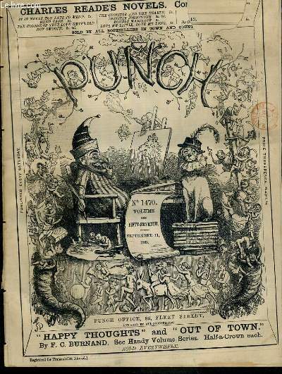 PUNCH OR THE LONDON CHARIVARI - N1470 - VOLUME THE FIFTY-SEVENTH - SEPTEMBER 11, 1869 - phrenology and frenzy, winchester twigs, occasional sonnets, the cry of