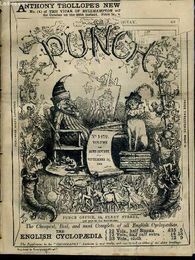 PUNCH OR THE LONDON CHARIVARI - N1472 - VOLUME THE FIFTY-SEVENTH - SEPTEMBER 25, 1869 - ware the keyhole of the street-door, theatrical architecture, wallace wight, force of habit, am not i a brute and a brother, domestic servants, more happy thoughts