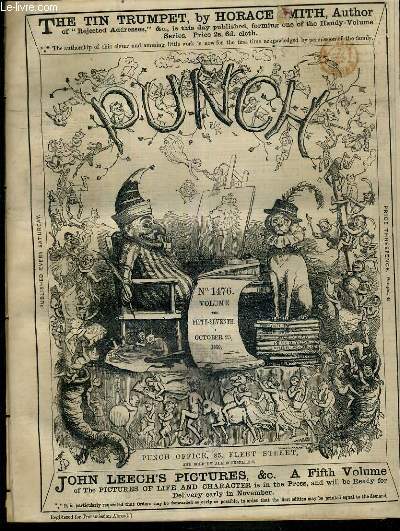 PUNCH OR THE LONDON CHARIVARI - N1476 - VOLUME THE FIFTY-SEVENTH - OCTOBER 23, 1869 - the cawing social congress, to the chancellor of the exchenquer, mr. punch's syllabus, circular to poor law guardians, how not to do it, historical facts..