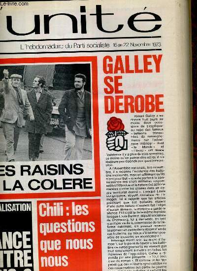 L'UNITE N 85 - HEBDOMADAIRE SOCIALISTE - 16 AU 22 NOVEMBRE 1973 - GREVES. LES RAISINS DE LA COLERE PAR MICHELE BACKMANN - ECOUTES TELEPHONIQUES. 115 PAGES ACCABLANTES PAR ANTOINE VIOLET - POLICE. UN VRAI ROMAN POLICIER PAR JEAN-LOUP REVERIER..