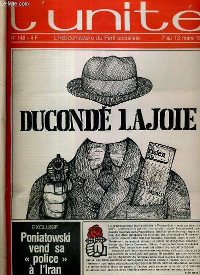 L'UNITE N 148 - HEBDOMADAIRE SOCIALISTE - 7 AU 13 MARS 1975 - 