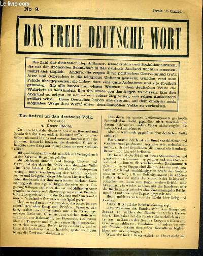 DAS FREIE DEUTSCHE WORT - N 9 - TEXTE EXCLUSIVEMENT EN ALLEMAND