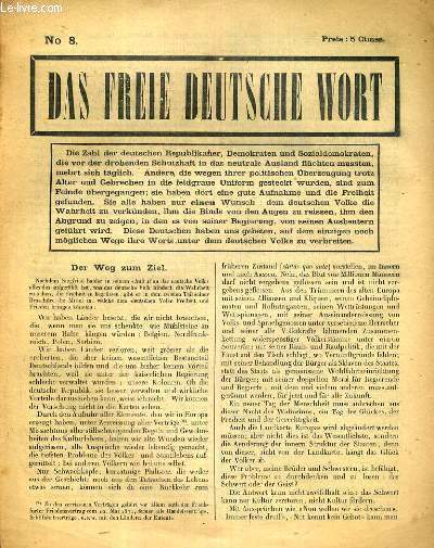 DAS FREIE DEUTSCHE WORT - N8 - TEXTE EXCLUSIVEMENT EN ALLEMAND